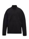 Rib Half-Zip Trainer Knit Top Black - THEORY - BALAAN 2