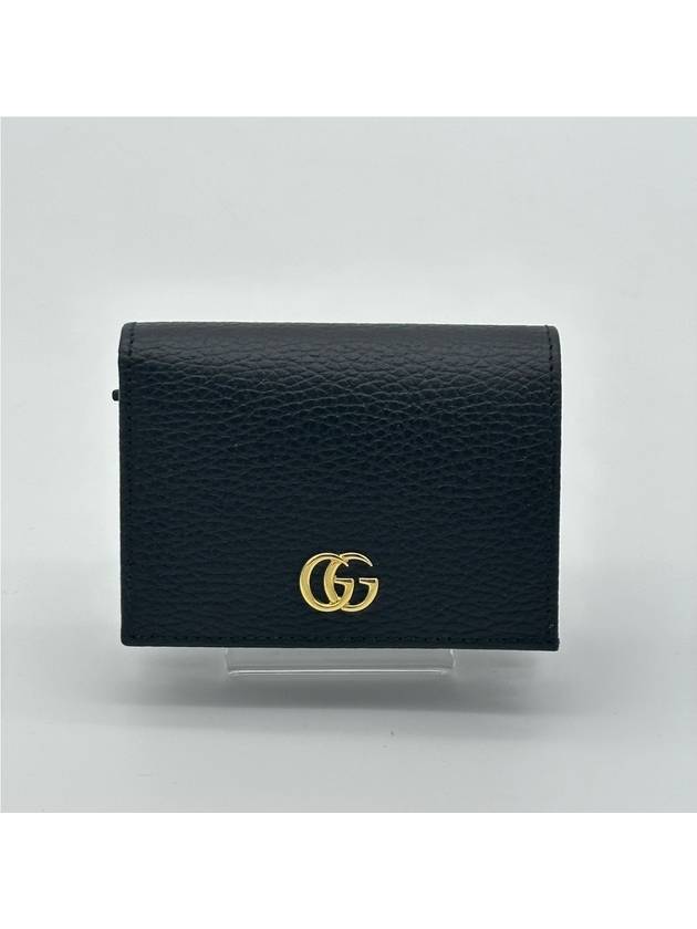 GG Marmont Leather Half Wallet Black - GUCCI - BALAAN 3