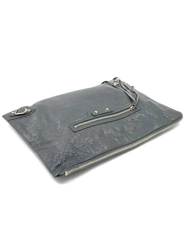 Women s Balenciaga 362967 Gray Leather Silver Clad Classic City Motor Clutch gt Pouch Gangbuk used luxury goods - BALENCIAGA - BALAAN 6