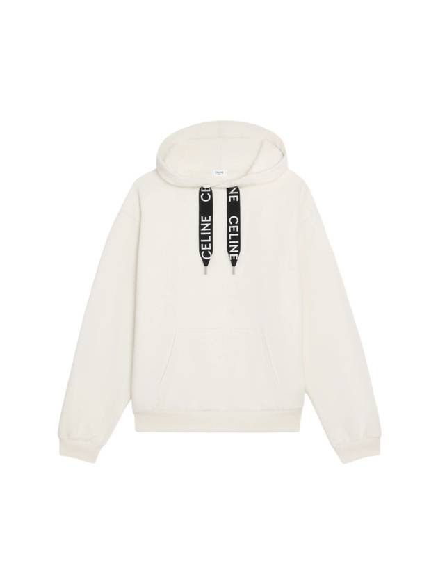 Loose Cotton Fleece Hood Dirty White - CELINE - BALAAN 1