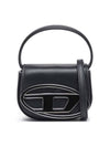 1DR Round Logo Leather Mini Shoulder Bag Black - DIESEL - BALAAN 3