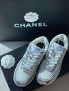 Fabric Laminated Low Top Sneakers Silver - CHANEL - BALAAN 3