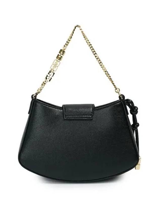 Swing Logo Chain Leather Mini Cross Bag Black - GANNI - BALAAN 3