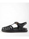 Leather Flat Sandals Black - MARNI - BALAAN 3