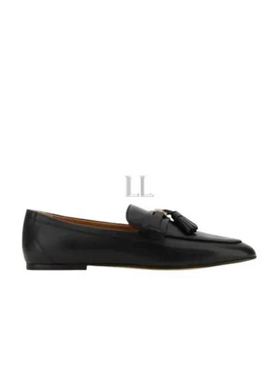 Tassel Embellished Leather Loafers Black - TOD'S - BALAAN 2