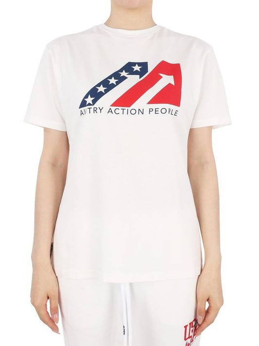 Iconic Logo Patch Short Sleeve T-Shirt White - AUTRY - BALAAN 2