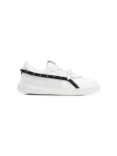 Rockstud Armour Low-Top Sneakers White - VALENTINO - BALAAN 2