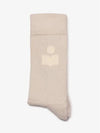 Siloki Logo Sports Socks Ecru CT001JHAA1C03J23EC - ISABEL MARANT - BALAAN 1