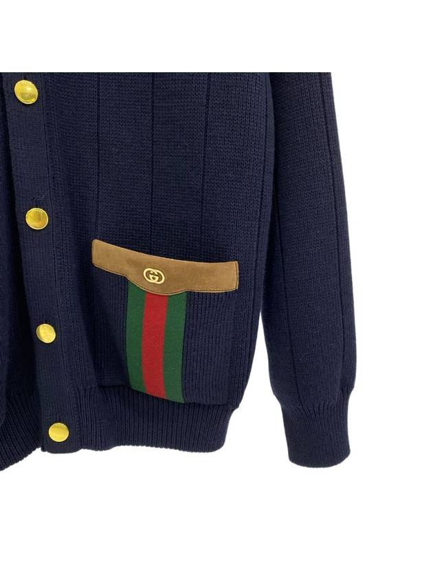 WEB detail pocket knit wool blend cardigan 626349 - GUCCI - BALAAN 3