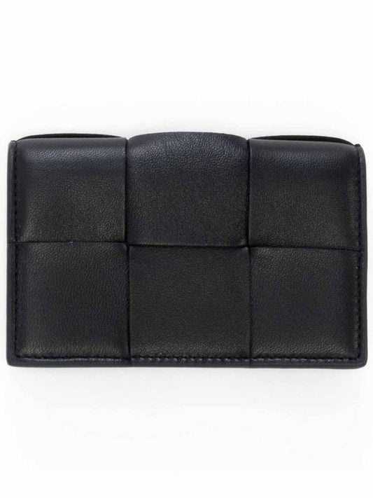 Intreciato Flap Card Wallet Black - BOTTEGA VENETA - BALAAN 2