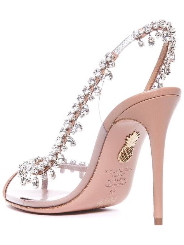 Aquazzura Powder Pink Leather Temptation Sandals - AQUAZZURA - BALAAN 3