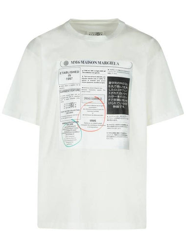 Mm6 Maison Margiela White Cotton T-Shirt - MAISON MARGIELA - BALAAN 1