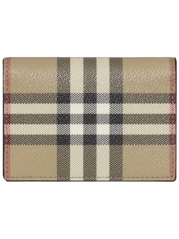 Vintage Check Leather Half Wallet Beige - BURBERRY - BALAAN 4