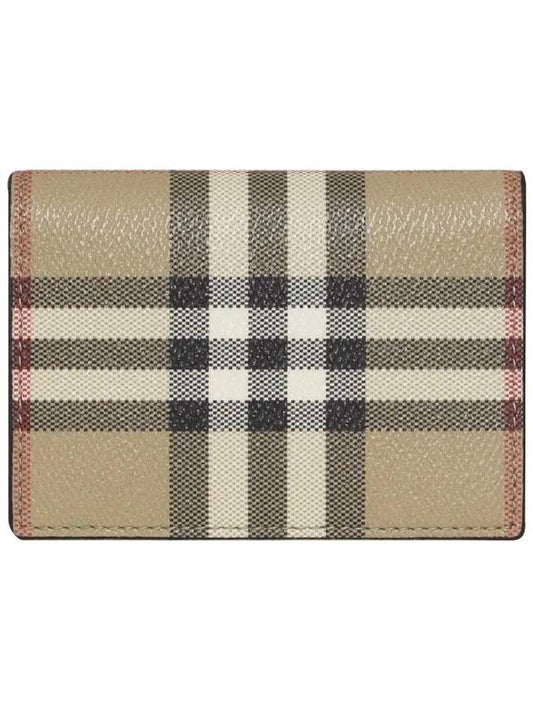 Vintage Check Leather Half Wallet Beige - BURBERRY - BALAAN 2