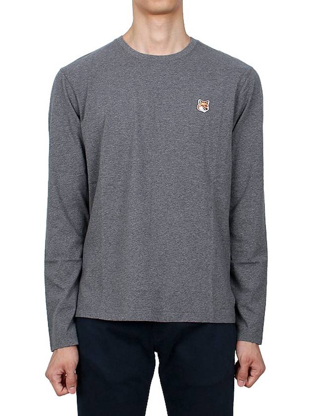 Fox Head Patch Regular Long Sleeve T Shirt Dark Gray - MAISON KITSUNE - BALAAN 3