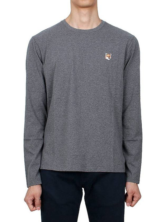 Fox Head Patch Regular Long Sleeve T Shirt Dark Gray - MAISON KITSUNE - BALAAN 2