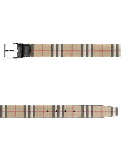 Men's Vintage Check Leather Belt Beige - BURBERRY - BALAAN 2