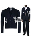 Hector 4 Bar Stripe Cardigan Black - THOM BROWNE - BALAAN 2