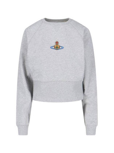 ORB Embroid Logo Sweatshirt Light Grey - VIVIENNE WESTWOOD - BALAAN 1