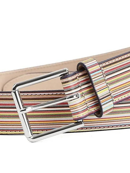 Embossed Signature Striped Belt - PAUL SMITH - BALAAN 2