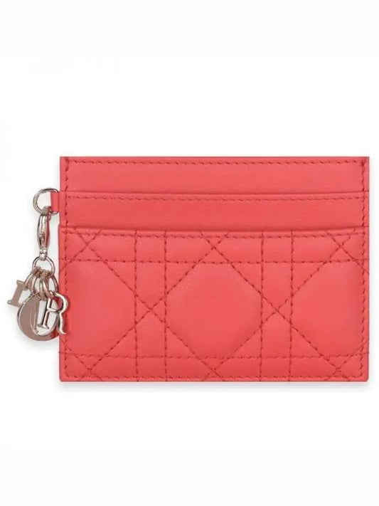 Women s Lambskin 5 Slot Card Wallet Coral Red S0974ONMJ 63R - DIOR - BALAAN 2