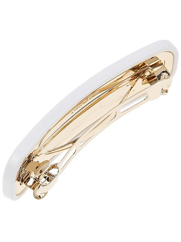 Plexiglass Metal Logo Hair Clip White - MIU MIU - BALAAN 4