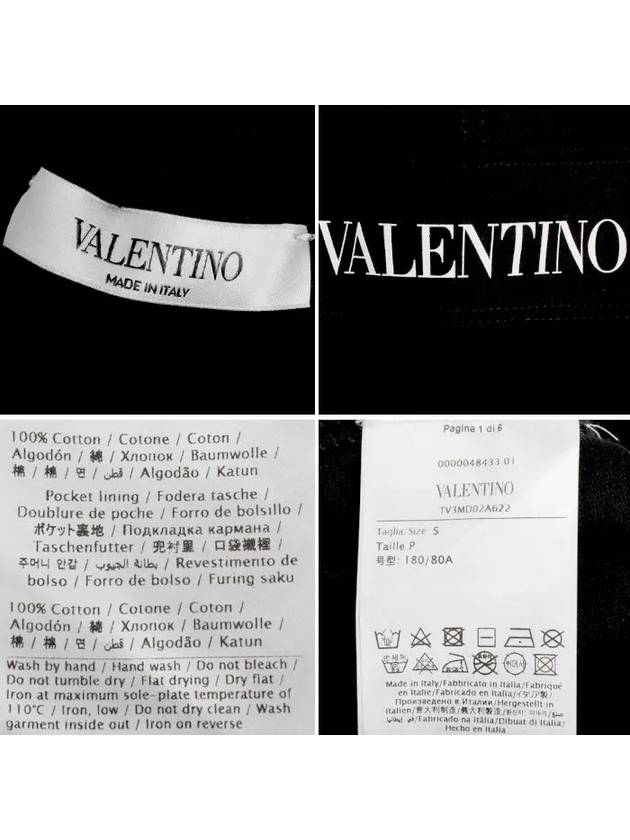 Men's Flap Pocket Cargo Shorts Black - VALENTINO - BALAAN.