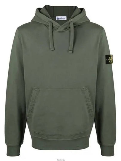 Logo Patch Drawstring Hoodie Dark Green - STONE ISLAND - BALAAN 2