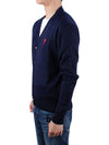 Small Heart Logo Wool Cardigan Navy - AMI - BALAAN 5