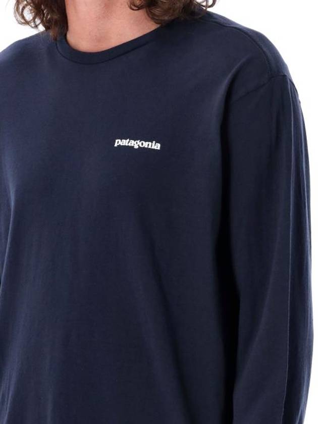 P6 Logo Responsibili Long Sleeve T-Shirt Birch Navy - PATAGONIA - BALAAN 4