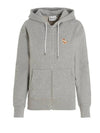 Chillax Fox Patch Hooded Zip Up Grey Melange - MAISON KITSUNE - BALAAN 1