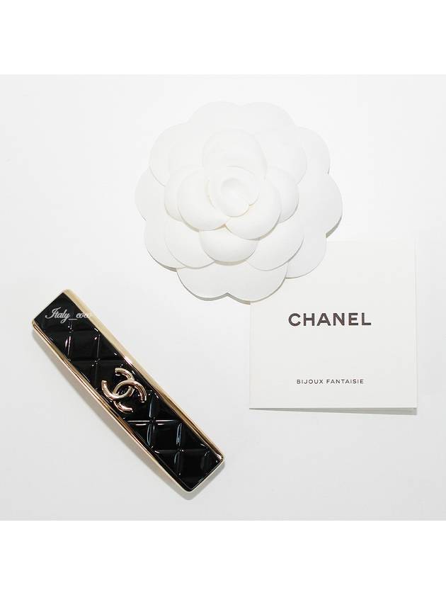 CC Logo Quilting Hair Clip Black - CHANEL - BALAAN 5