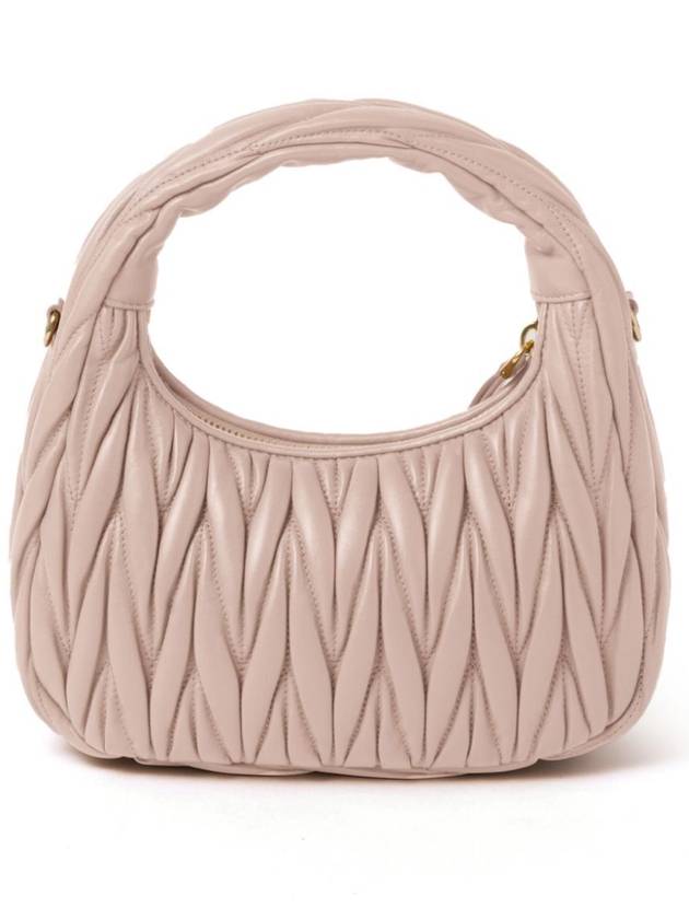 Wander Matelasse Nappa Leather Mini Hobo Tote Bag Powder Pink - MIU MIU - BALAAN 5