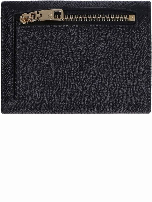 Logo Patch Dauphine Leather Half Wallet Black - DOLCE&GABBANA - BALAAN 4