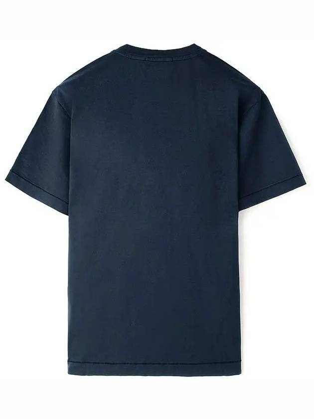 Slimfit Cotton Jersey Short Sleeve T-shirt Navy - STONE ISLAND - BALAAN 3