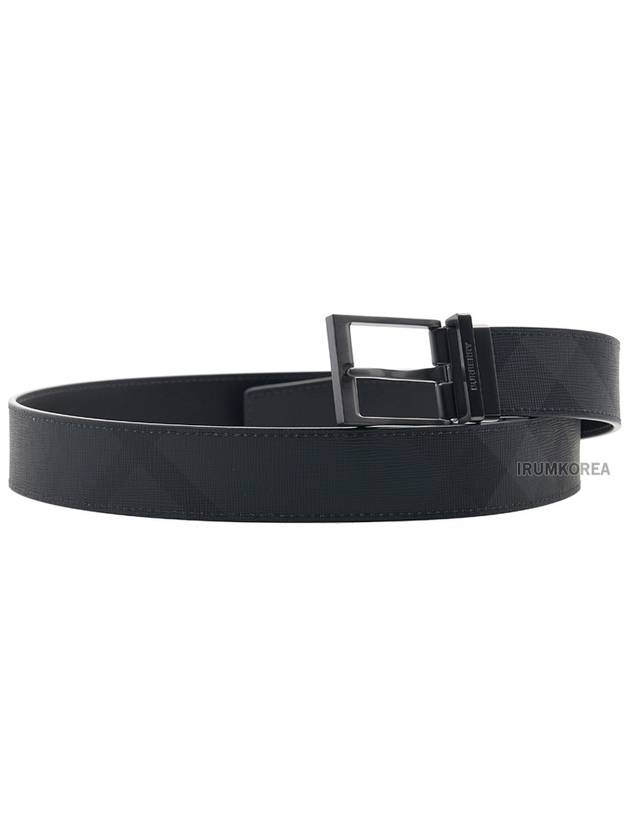 Plaid Motif Leather Belt Grey - BURBERRY - BALAAN 4