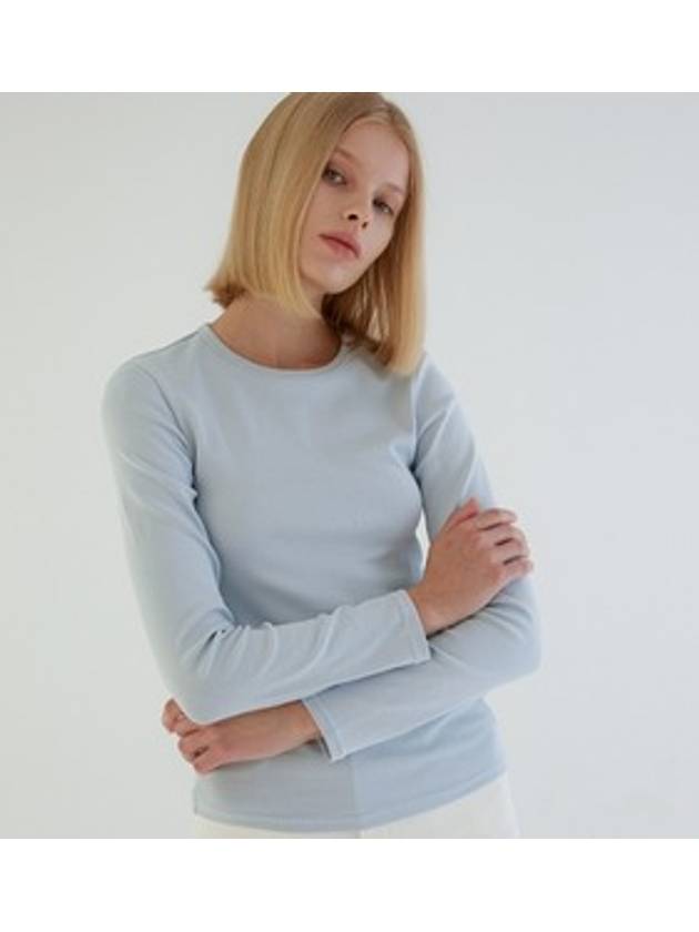 Pure Flice Round Long Sleeve T Shirt Sky Blue - LE SOLEIL MATINEE - BALAAN 3