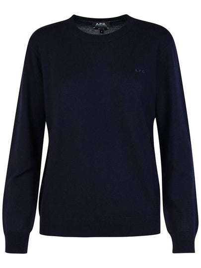 Philo Embroidered Logo Wool Knit Top Navy - A.P.C. - BALAAN 2