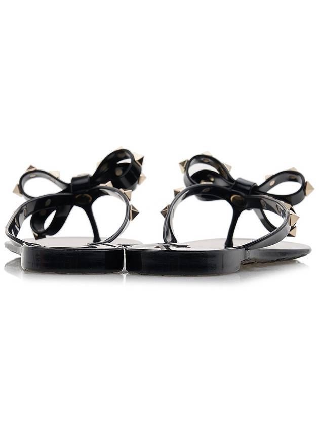 Rubber Rockstud Flip Flops Black - VALENTINO - BALAAN 5