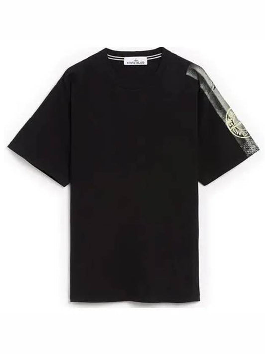 Compass Logo Round Short Sleeve T-Shirt Black - STONE ISLAND - BALAAN 2