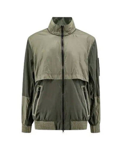 Logo Patch Recycled Nylon Track Jacket Musk Green - STONE ISLAND - BALAAN 2