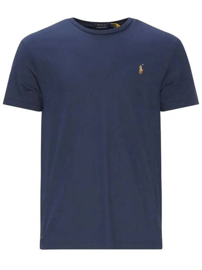 Embroidered Logo Pony Short Sleeve T-Shirt Navy - POLO RALPH LAUREN - BALAAN 2