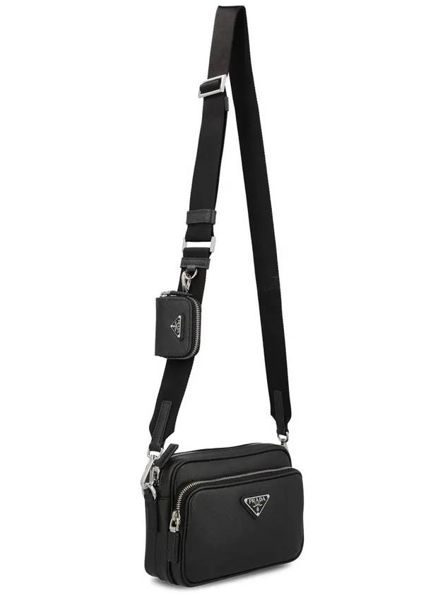 Saffiano Leather Shoulder Bag Black - PRADA - BALAAN 4