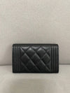 Boy Snap Card Wallet Caviar Black Vintage Silver A80603 - CHANEL - BALAAN 3