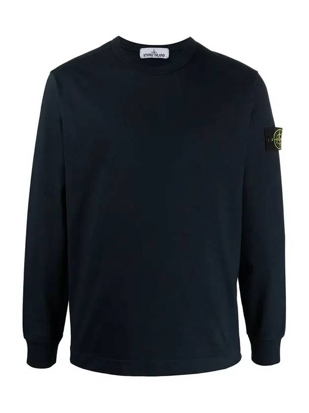 Logo Wappen Patch Crew Neck Long Sleeve T Shirt Navy - STONE ISLAND - BALAAN 3