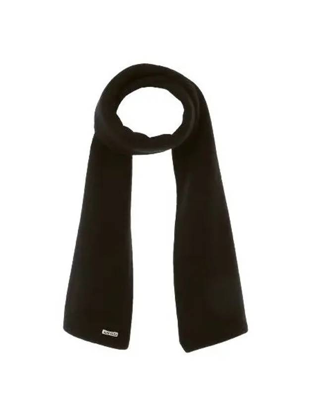 BRUSHED ALPACA WOOL MELTON LARGE STOLE BLACK A23AM06AS - AURALEE - BALAAN 1