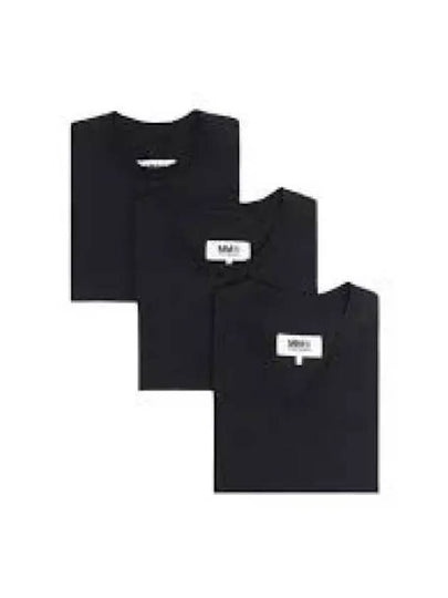 Cotton 3 Pack Short Sleeve T-Shirt Black - MAISON MARGIELA - BALAAN 2