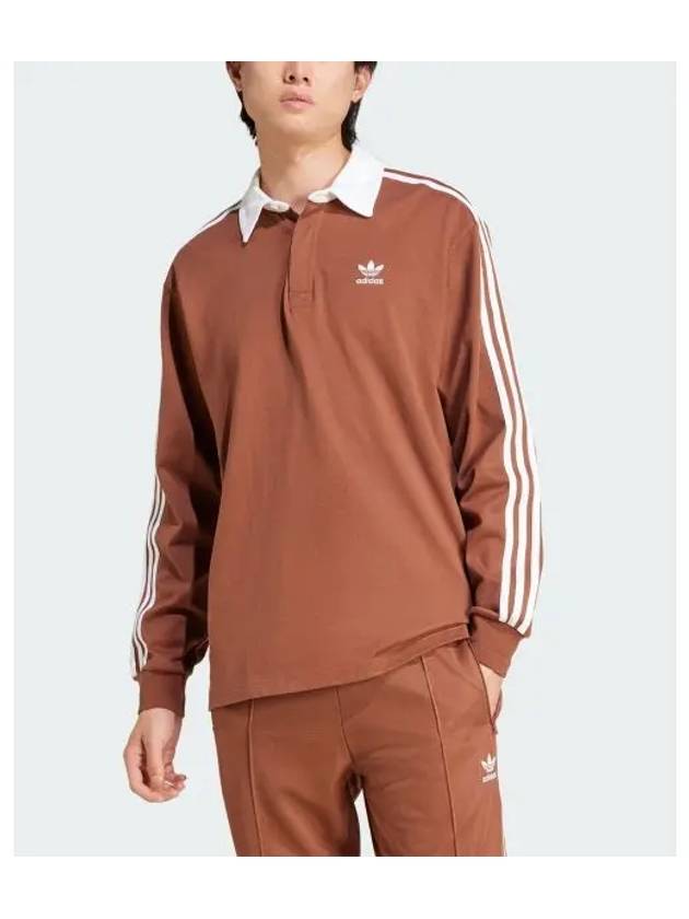 Rugby Ribbed Cuffs Polo Shirt Brown - ADIDAS - BALAAN 2