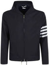 4 Bar Flat Hem Hooded Jacket Navy - THOM BROWNE - BALAAN 2