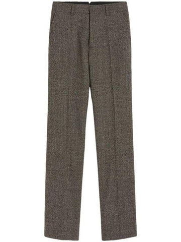 Wool Blend Straight Pants Dark Coffee - AMI - BALAAN 1